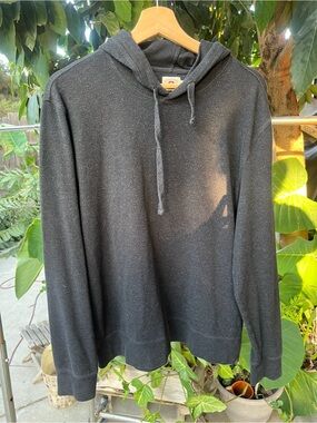 Faherty Black Hooded Pullover Sweatshirt